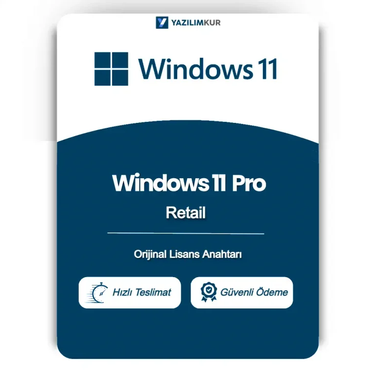 Windows 11 Pro Retail Lisans Anahtarı Satın Al
