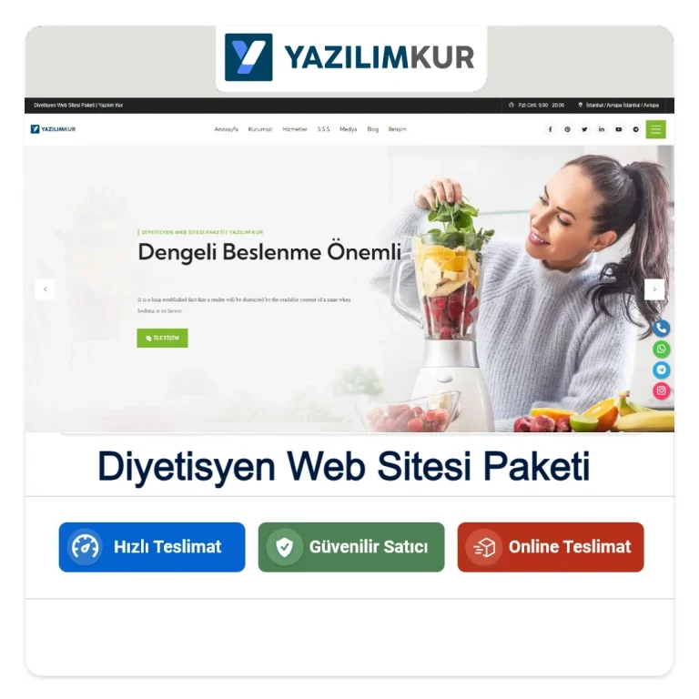 Diyetisyen Web Sitesi Paketi