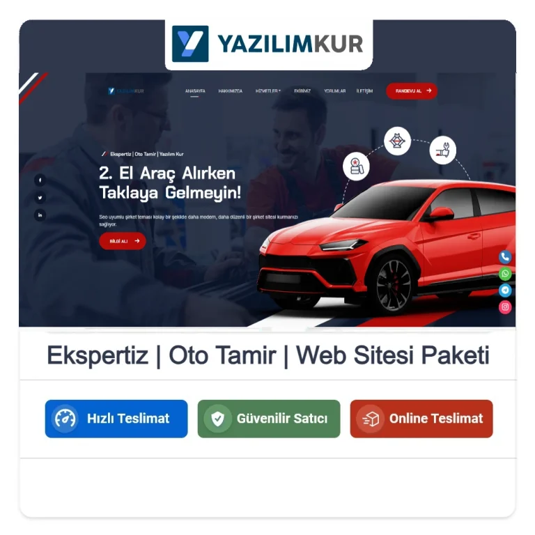 Ekspertiz Web Sitesi Paketi