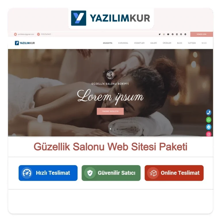 Güzellik Salonu Web Sitesi Paketi