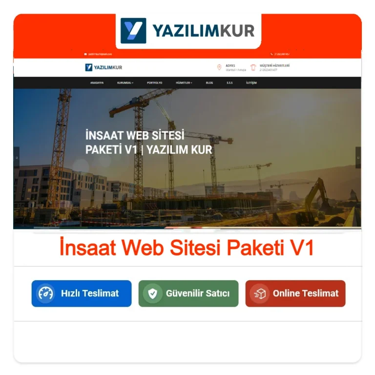 İnsaat Web Sitesi Paketi V1